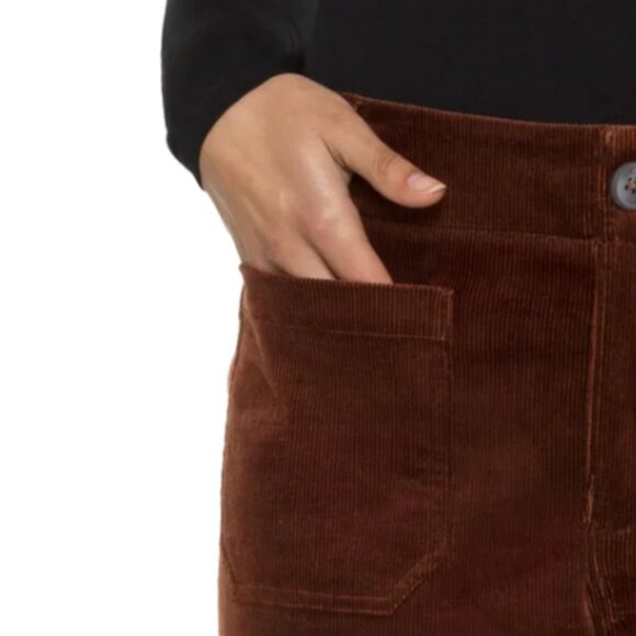 NWT Matty M Women's Wide Leg High Rise Corduroy Pants Brown Size S-L $65 11HL281 - Picture 4 of 4